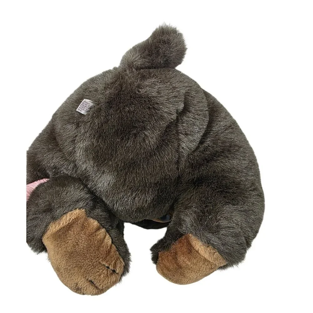1982 America Wego Brown Teddy Bear 21” Plush Soft Stuffed Animal Plastic Nose